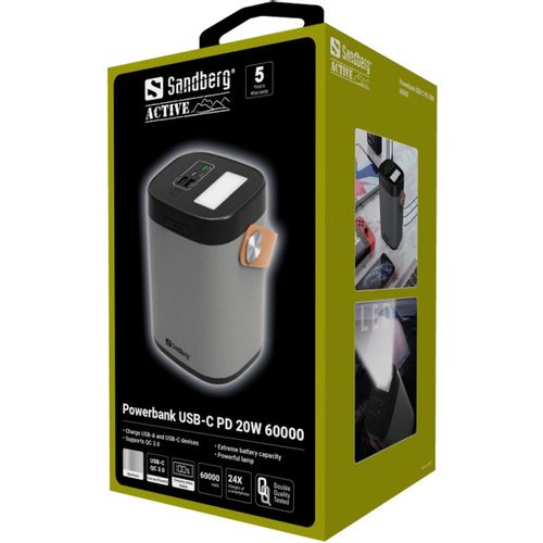 Powerbank Sandberg USB-C PD 30W 60000mAh 420-71 slika 5