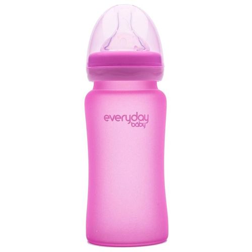 Everyday Baby staklena bočica reagira na toplinu, 240 ml   Healthy +, Roza slika 1