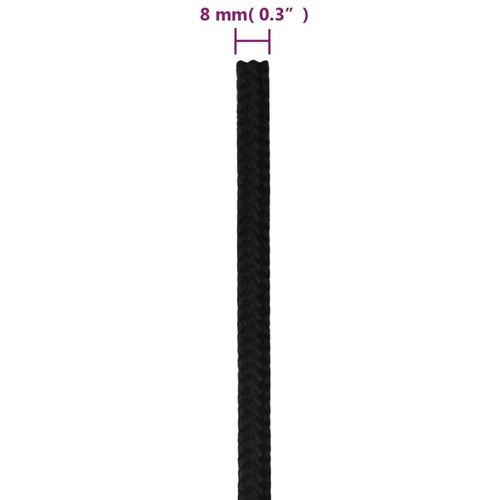 Radno uže crno 8 mm 50 m poliestersko slika 9