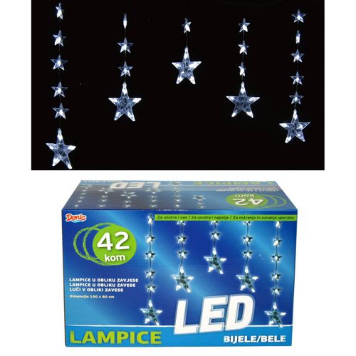 42 LED, zavjesa, ledeno bijelo svjetlo slika 1