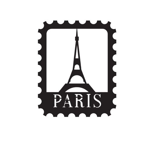 Dekorativni Metalni Zidni Ukras 'Paris Stamp' u Crnoj Boji slika 3