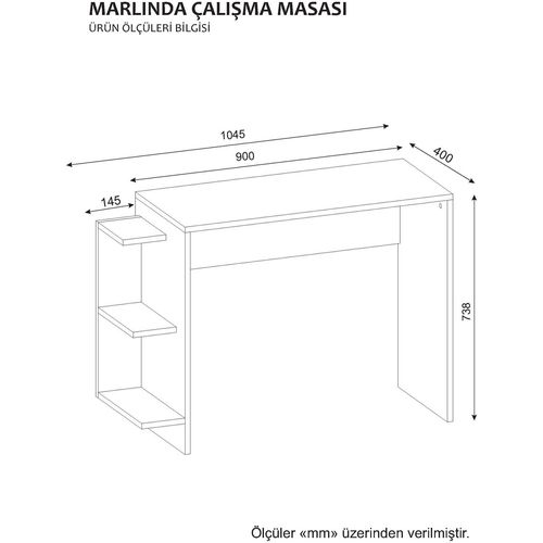 Marlinda - White White Study Desk slika 4