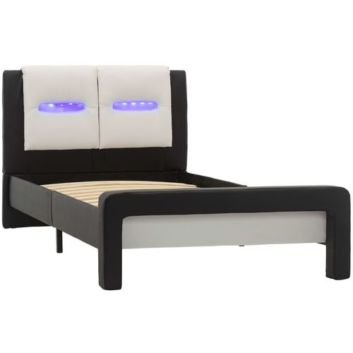 Okvir za krevet od umjetne kože LED crno-bijeli 90 x 200 cm slika 21