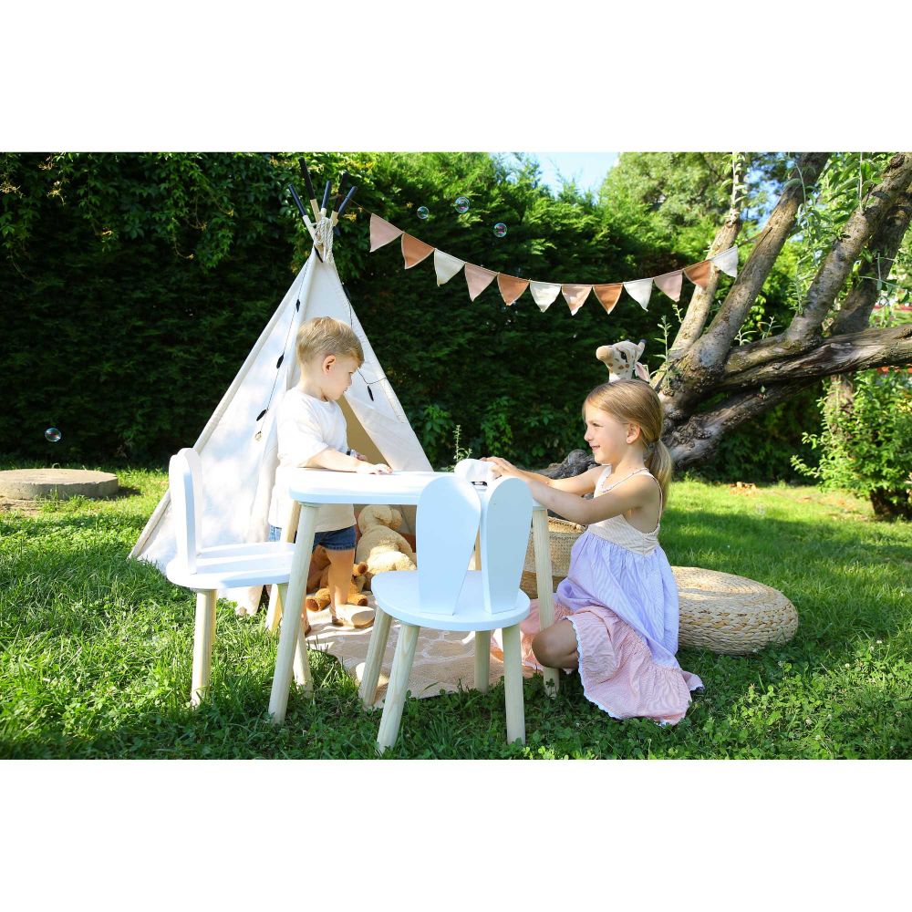 Bunny Set Stolica - Bijela Dječija Stolica i Sto slika 2