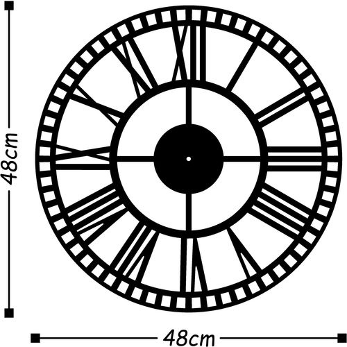 Wallity Ukrasni metalni zidni sat, Metal Wall Clock 10 - Black slika 3