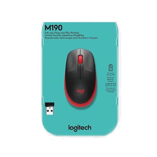 LOGITECH M190 Full-Size Wireless crveni miš slika 6