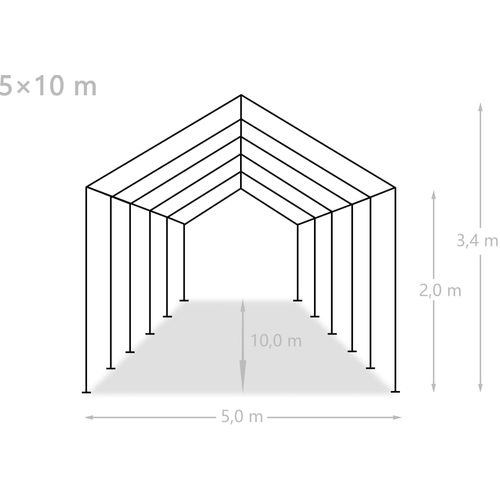 Šator za zabave od PE-a 5 x 10 m sivi slika 16