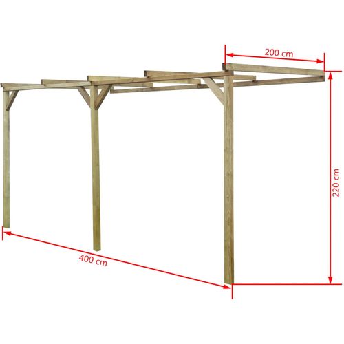 Potporna pergola 2 x 4 x 2,2 m drvena slika 19