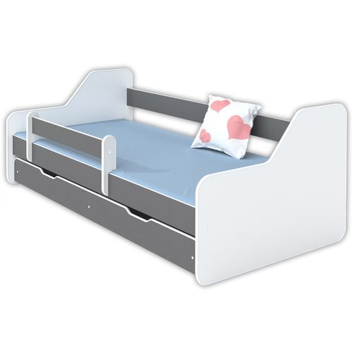 Krevet sa fiokom i dušekom 160x80cm DIONE - SIVA slika 1