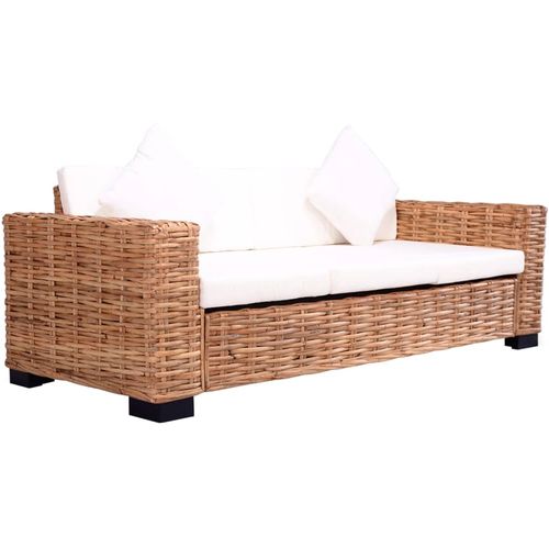 2-dijelni set vrtnih sofa od prirodnog ratana s jastucima slika 5