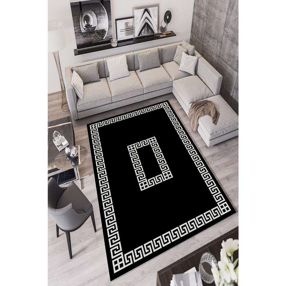 Crni hodnički tepih W872 (80 x 150 cm) slika 1