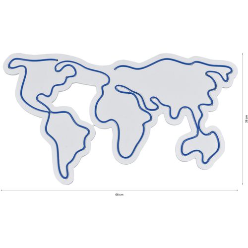 Wallity World Map - Plava Dekorativna Plastična LED Rasveta slika 9