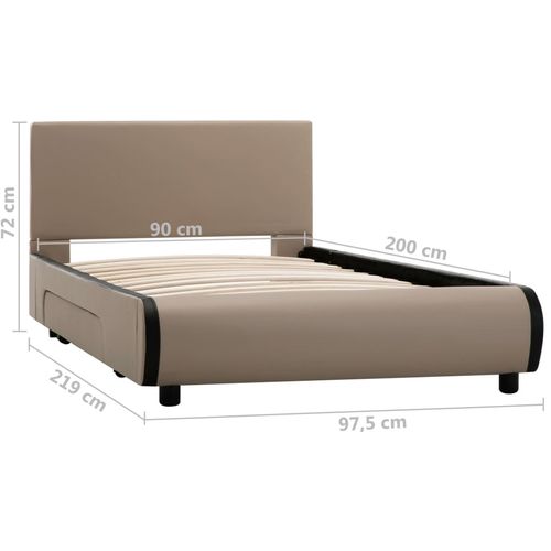 Okvir za krevet od umjetne kože boja cappuccina 90 x 200 cm slika 41