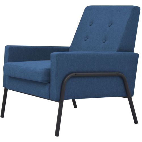 Fotelja od čelika i tkanine plava slika 21