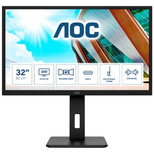 Monitor AOC 31.5 Q32P2CA, Monitor IPS LED 2K(2560x1.440)250 nits,4ms, 75Hz, 6W zvucnici,DP,HDMI,USB slika 1