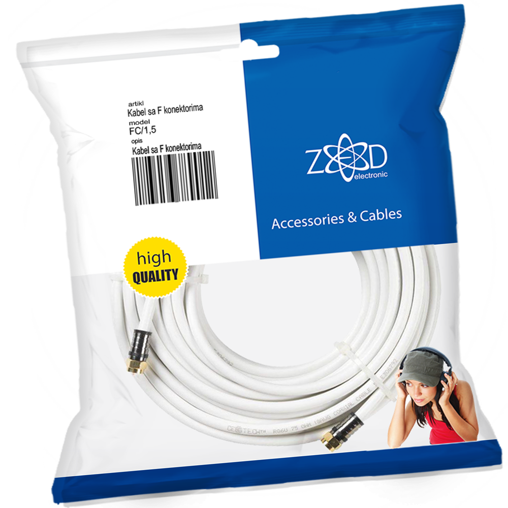 ZED electronic Antenski kabl sa F - konektorima, 1.5 met - FC/1,5 slika 1