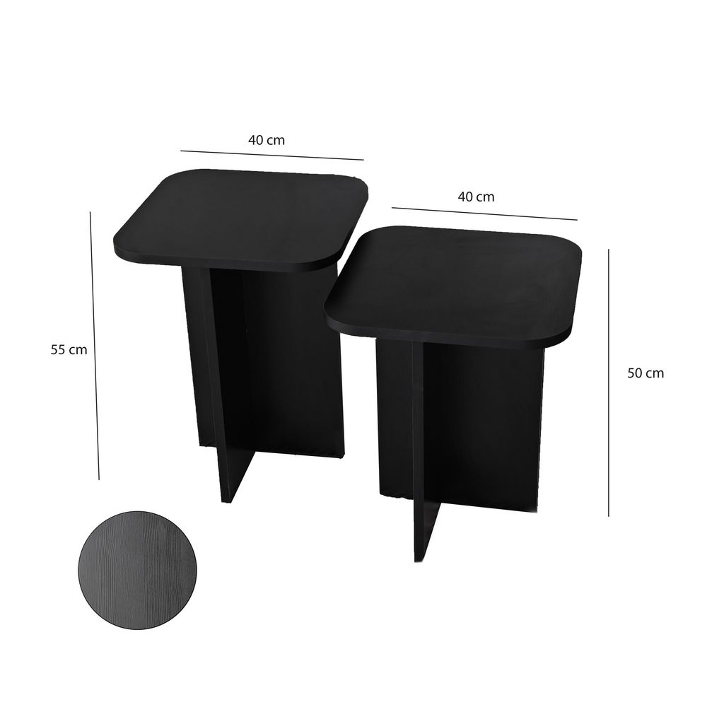 Set Noćnih Stolića Blues - Crna Boja slika 8