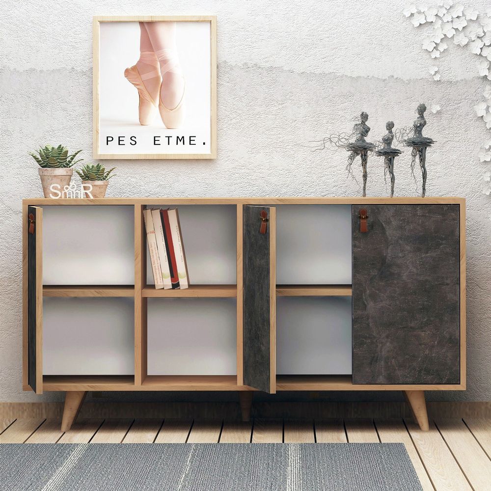 Planky Oak Tamnosiva Konzolna Polica slika 2