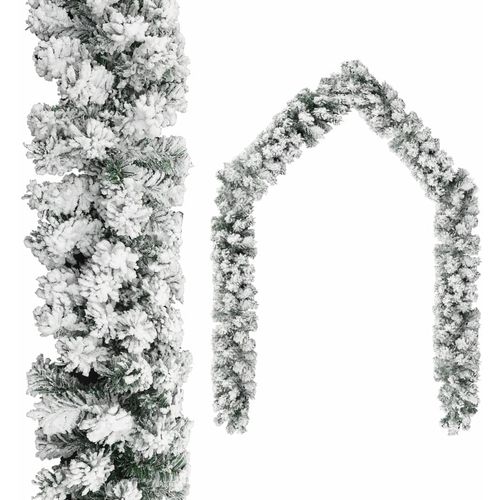 Božićna girlanda sa snijegom zelena 10 m PVC slika 1