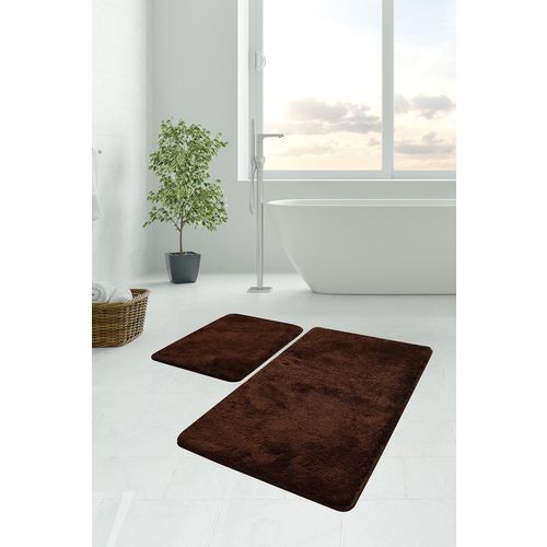 Havai - Brown Brown Acrylic Bathmat Set (2 Pieces) slika 1