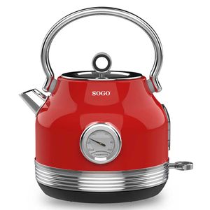 SOGO Bežični čajnik Retro dizajn, 1.8L, 2200W, crveni