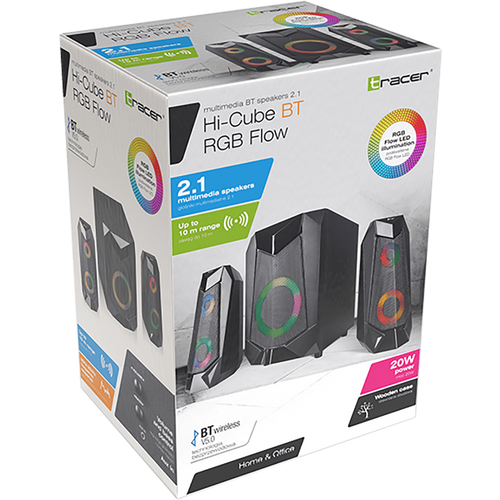 Tracer Zvučnici 2.1 sa RGB osvjetljenjem, Bluetooth - HI-CUBE 2.1 RGB FLOW slika 2