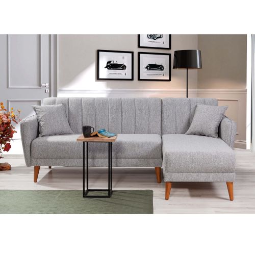 Atelier Del Sofa Aqua Kose Desni-Sivi Ugao Sofa-Krevet slika 2