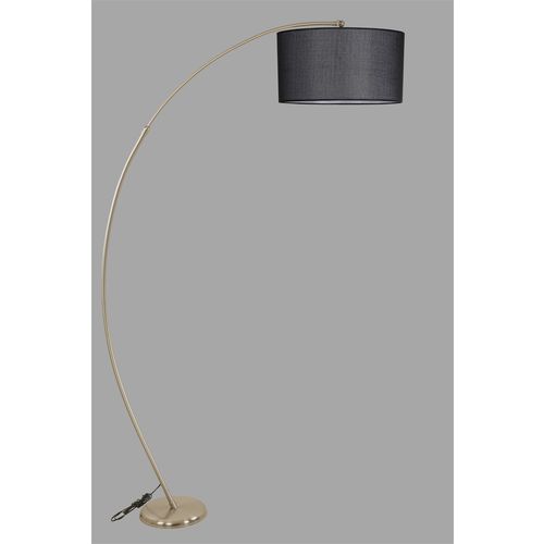 Mısra Mat Krom Lambader Silindir Hasır Siyah Abajurlu Chrome Floor Lamp slika 3