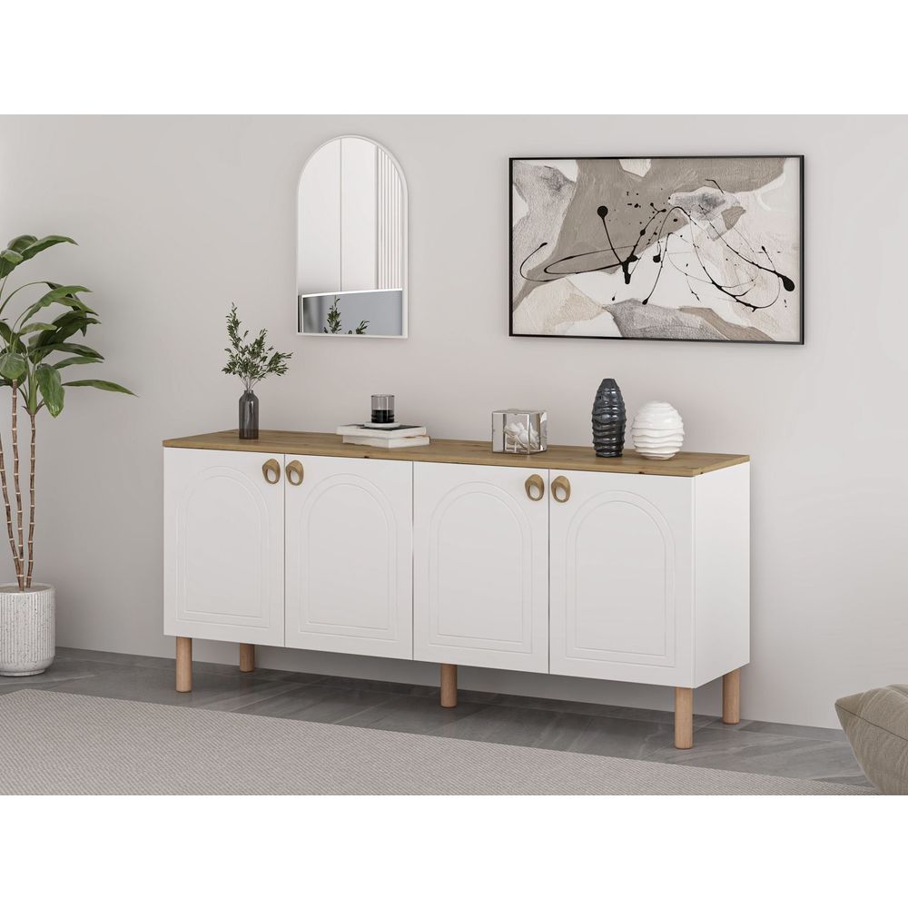 Konzola / komoda Lotus sa ogledalom slika 3