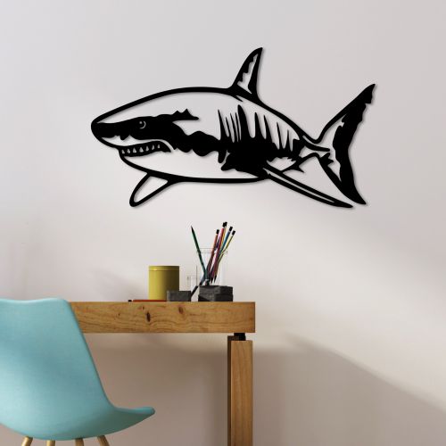 Wallity Metalna zidna dekoracija, Shark - L slika 1