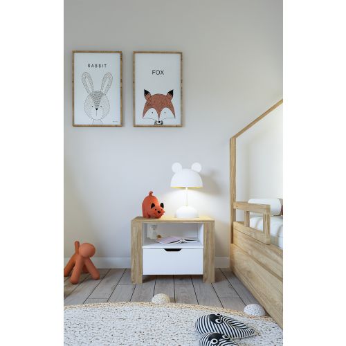 Nisan 1600-025 Light Walnut
White Nightstand slika 2