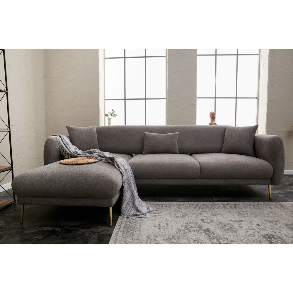 Simena Lijevi - Sivi Zlati Kutni Sofa-Krevet slika 1