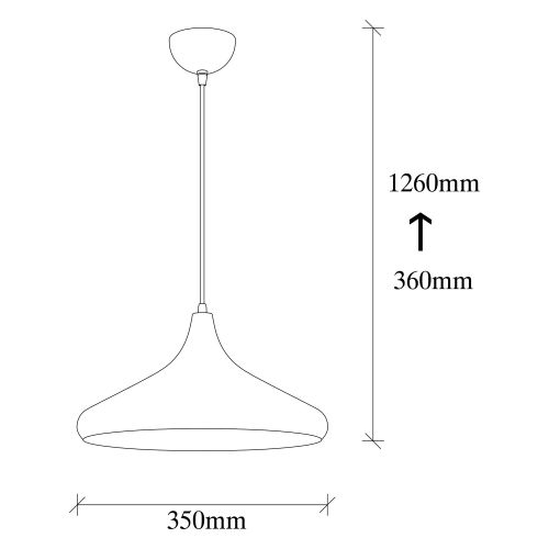 Opviq Visilica LIFE crna, metal, 35 x 35 cm, visina 116 cm, duljina kabla 90 cm, E27 40 W, Berceste - 207-S slika 3