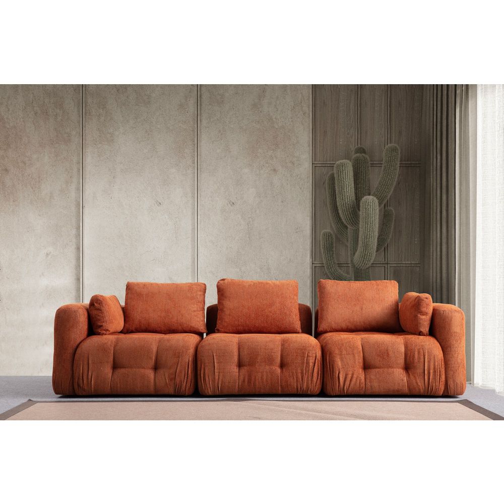 Amaris 3-Sjedalna Sofa - Narandžasta slika 1