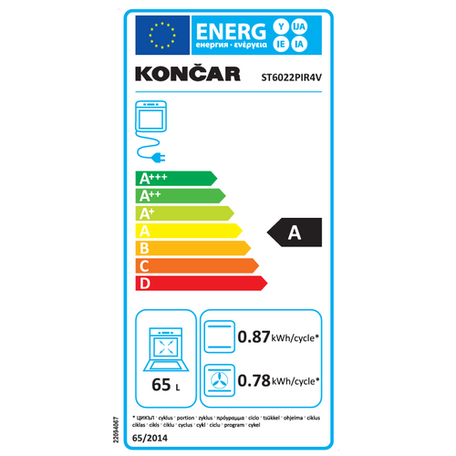 Končar štednjak ST6022PIR4V slika 2