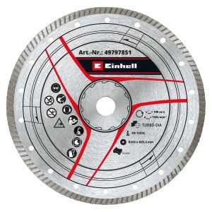 Einhell Pribor za rezače kamena, dijamantska rezna ploča 250x25,4mm, Turbo