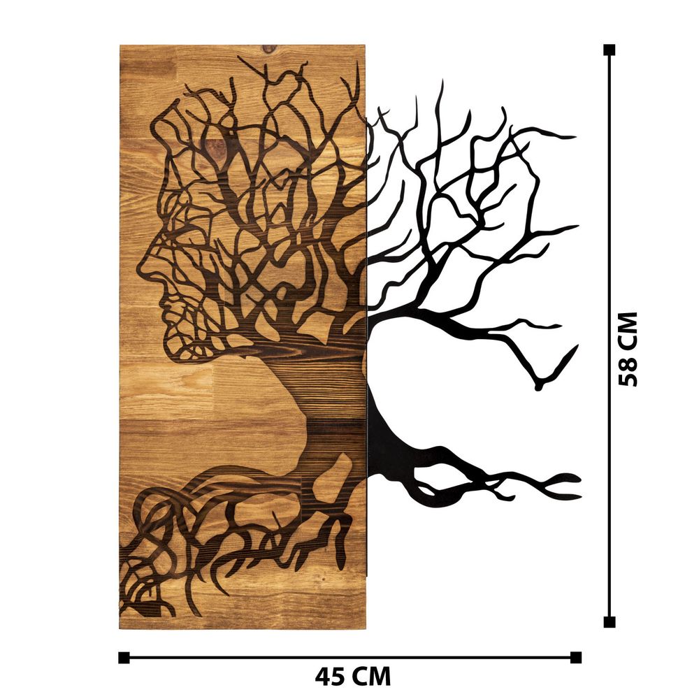 Dekorativni Drveni Zidni Ukras Muaz Black Walnut slika 8