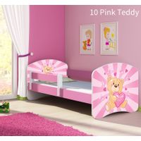 Dječji krevet ACMA s motivom, bočna roza 140x70 cm 10-pink-teddy-bear