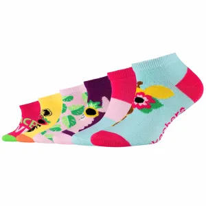 Skechers 6ppk girls casual fancy sneaker socks sk43082-4203