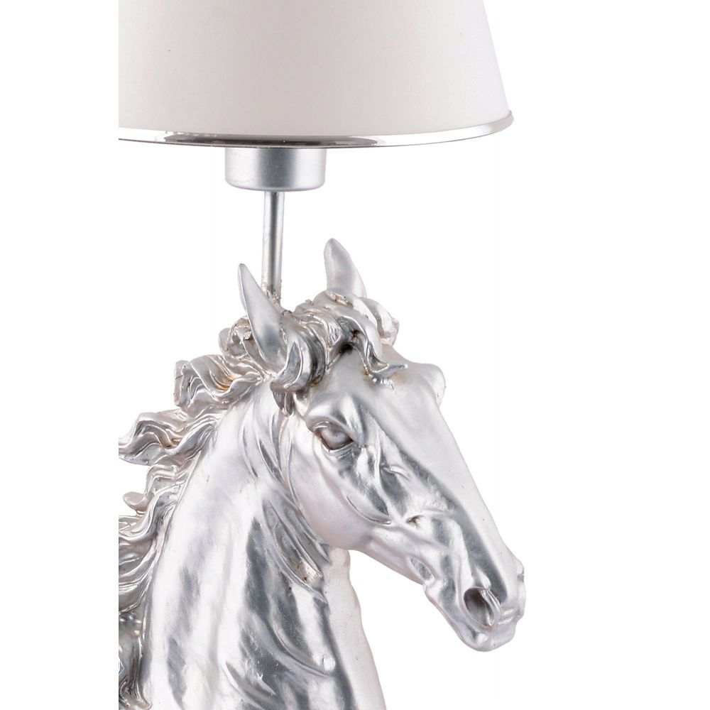 Lampa za sto - Konj - Bijela, Srebrna slika 3