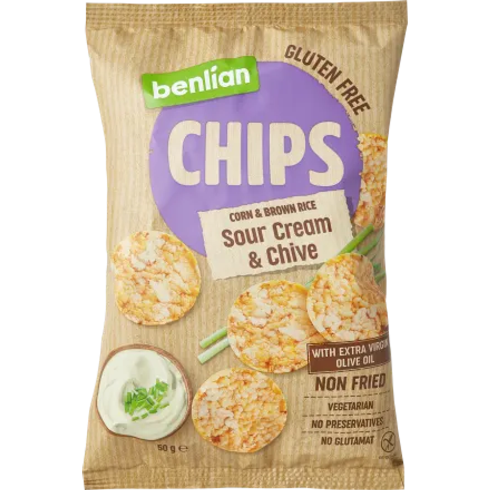 Belian Čips Gluten Free Kiselo Vrhnje i Vlasac 50g slika 1
