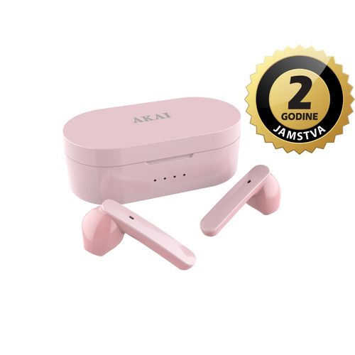 AKAI slušalice sa mikrofonom, Bluetooth, In-ear, roze BTE-J10P slika 1