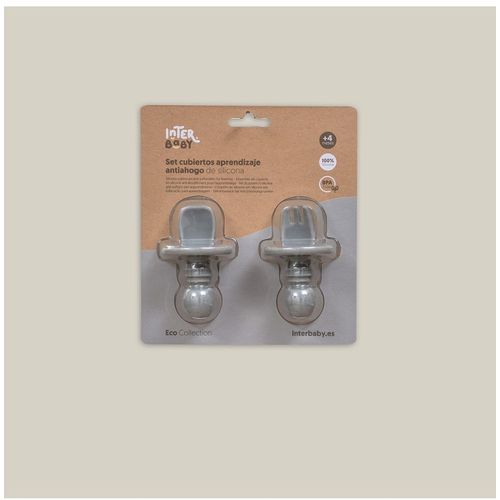 InterBaby silikonski set pribora za samostalno hranjenje Petrol Grey slika 3