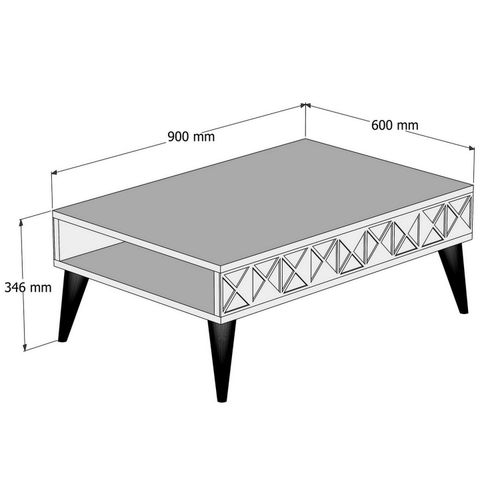 Line - Cream Cream Coffee Table slika 4