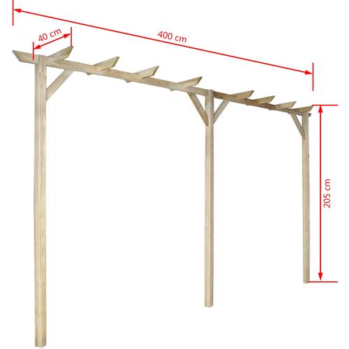 Vrtna pergola 400 x 40 x 205 cm drvena slika 8