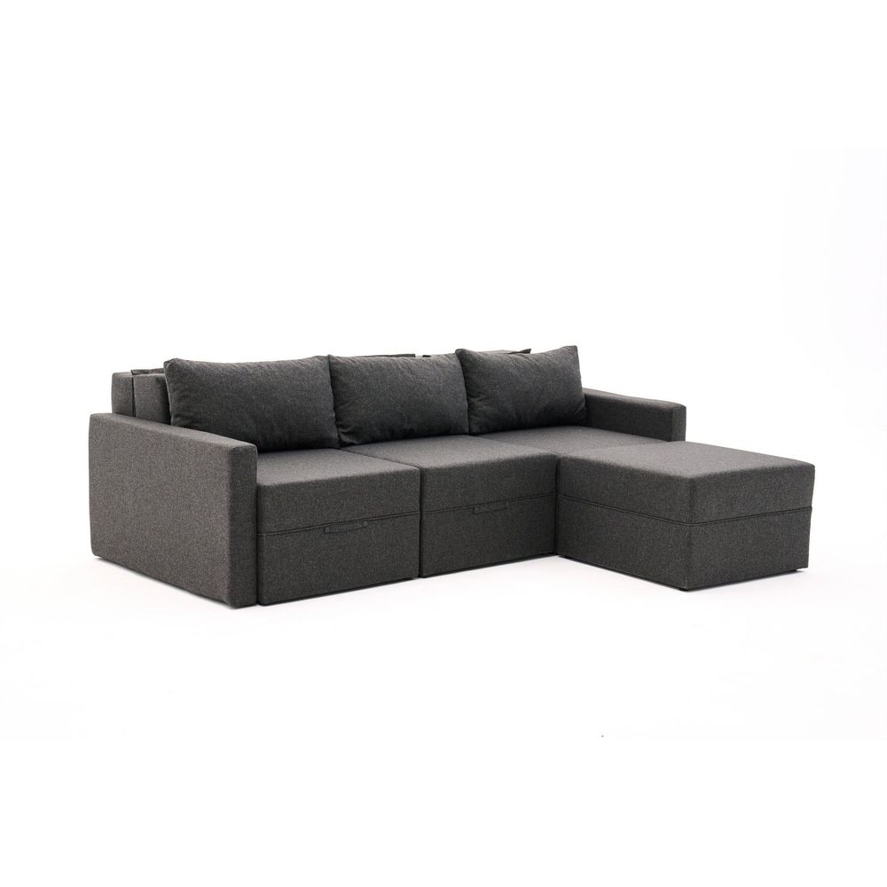 Krevetna sofa u kutu Saros – smeđa slika 5