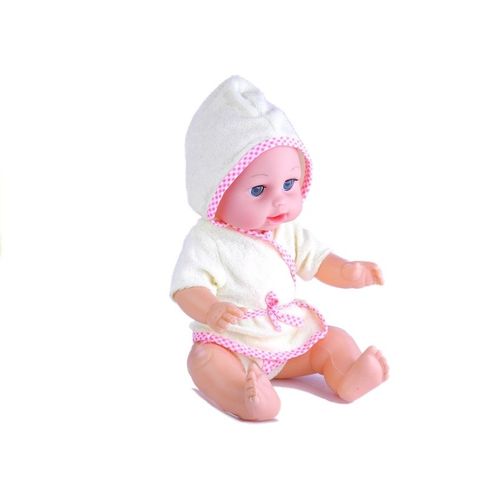 Lutka beba u ogrtaču bijelo-rozi slika 3