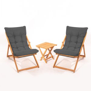 MY005 - Sivi Set Stola i Stolica za Prirodu (3 Dijela)