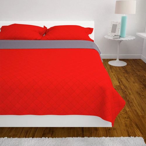 131557 Double-sided Quilted Bedspread Red and Grey 230x260 cm slika 24