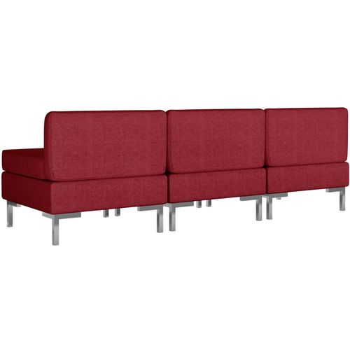 Modularne srednje sofe s jastucima 3 kom od tkanine boja vina slika 5